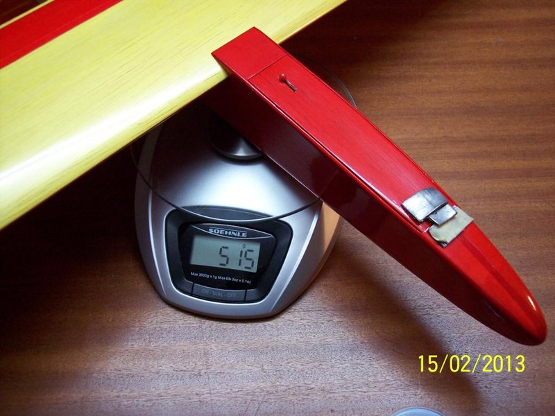 Auf der Nase liegt das Zusatzblei von 9g