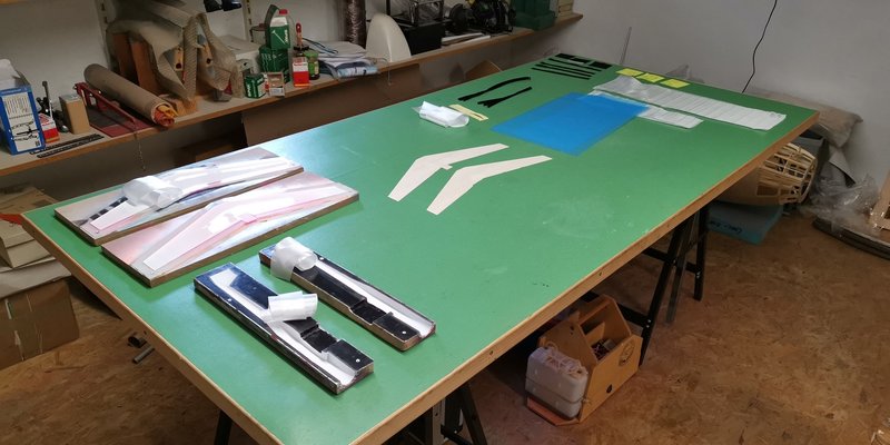 Alles vorbereitet zum Laminieren